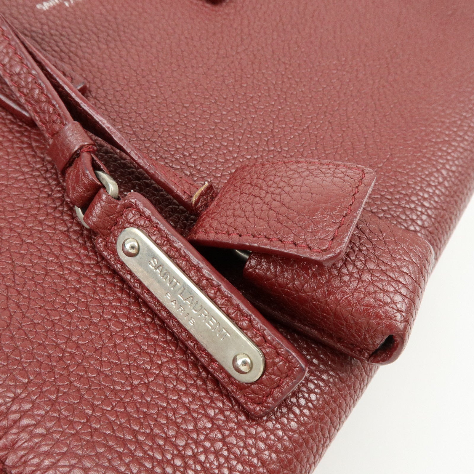 SAINT LAURENT PARIS Calf Leather Sac de Jour 2Way Hand Bag 485019