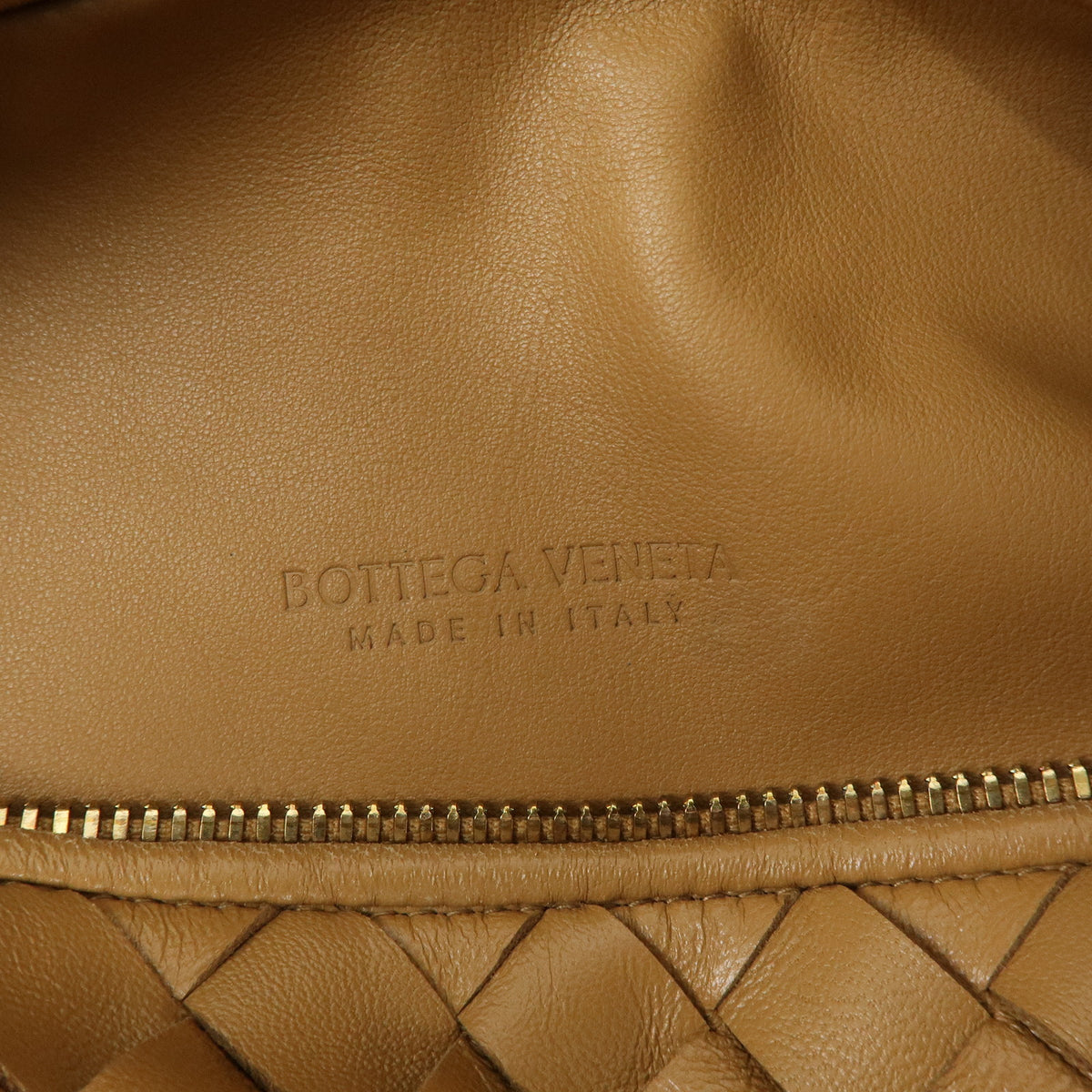 BOTTEGA VENETA Jodie Medium Intrecciato Leather Shoulder Bag Camel