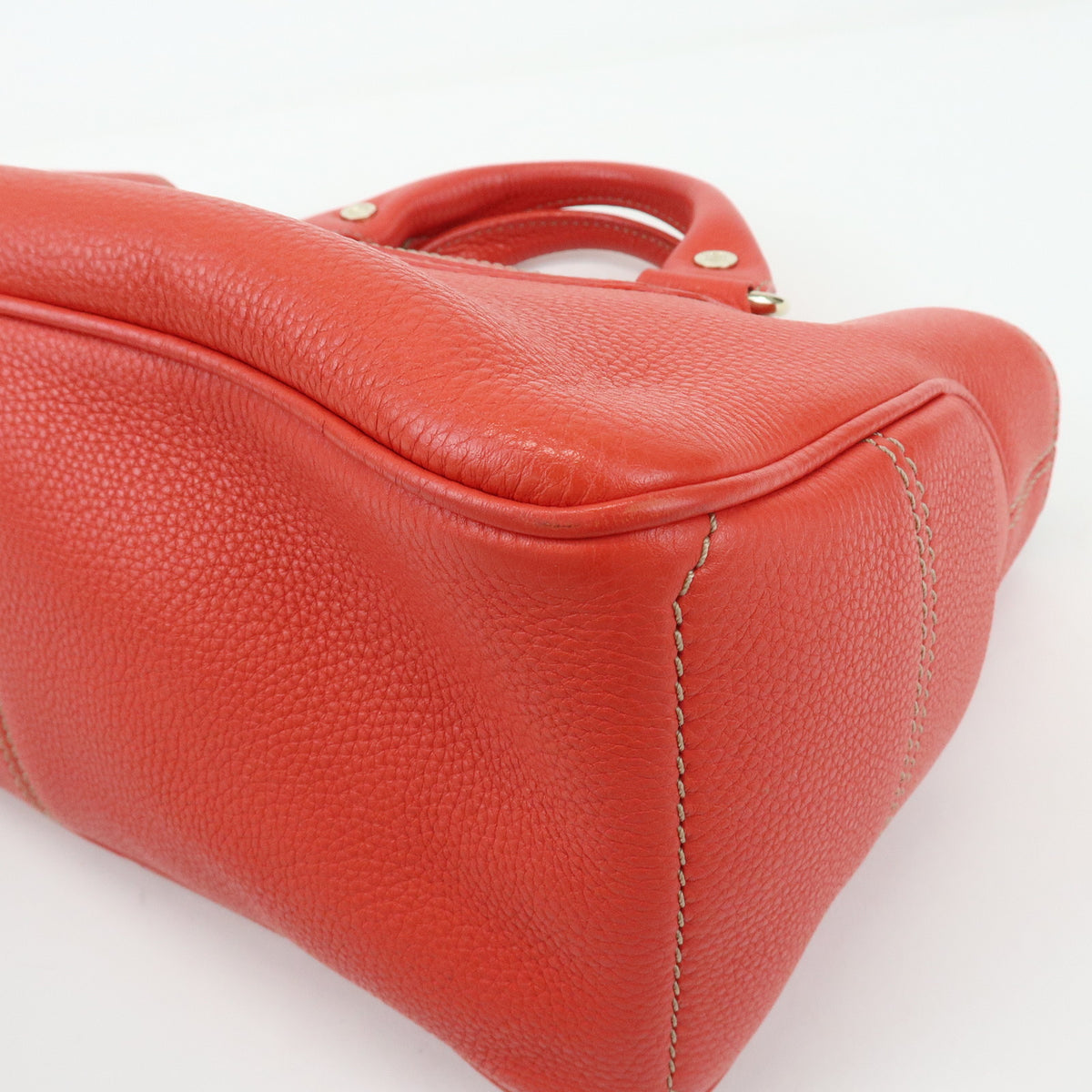 CELINE Boogie Bag Leather Hand Bag Tote Bag Red