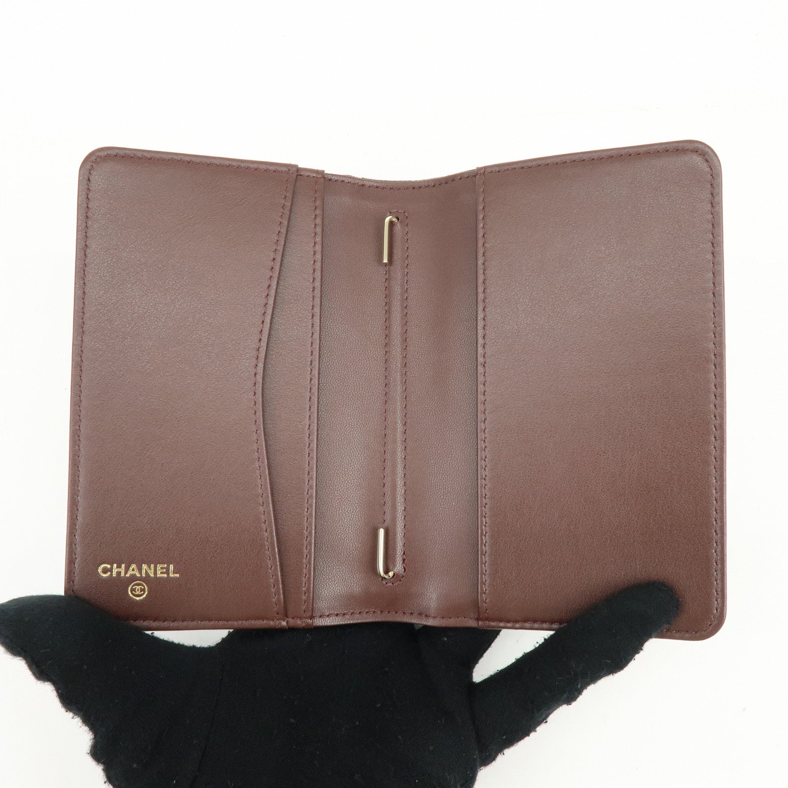 CHANEL COCO Mark Matelasse Caviarskin Agenda Cover Black