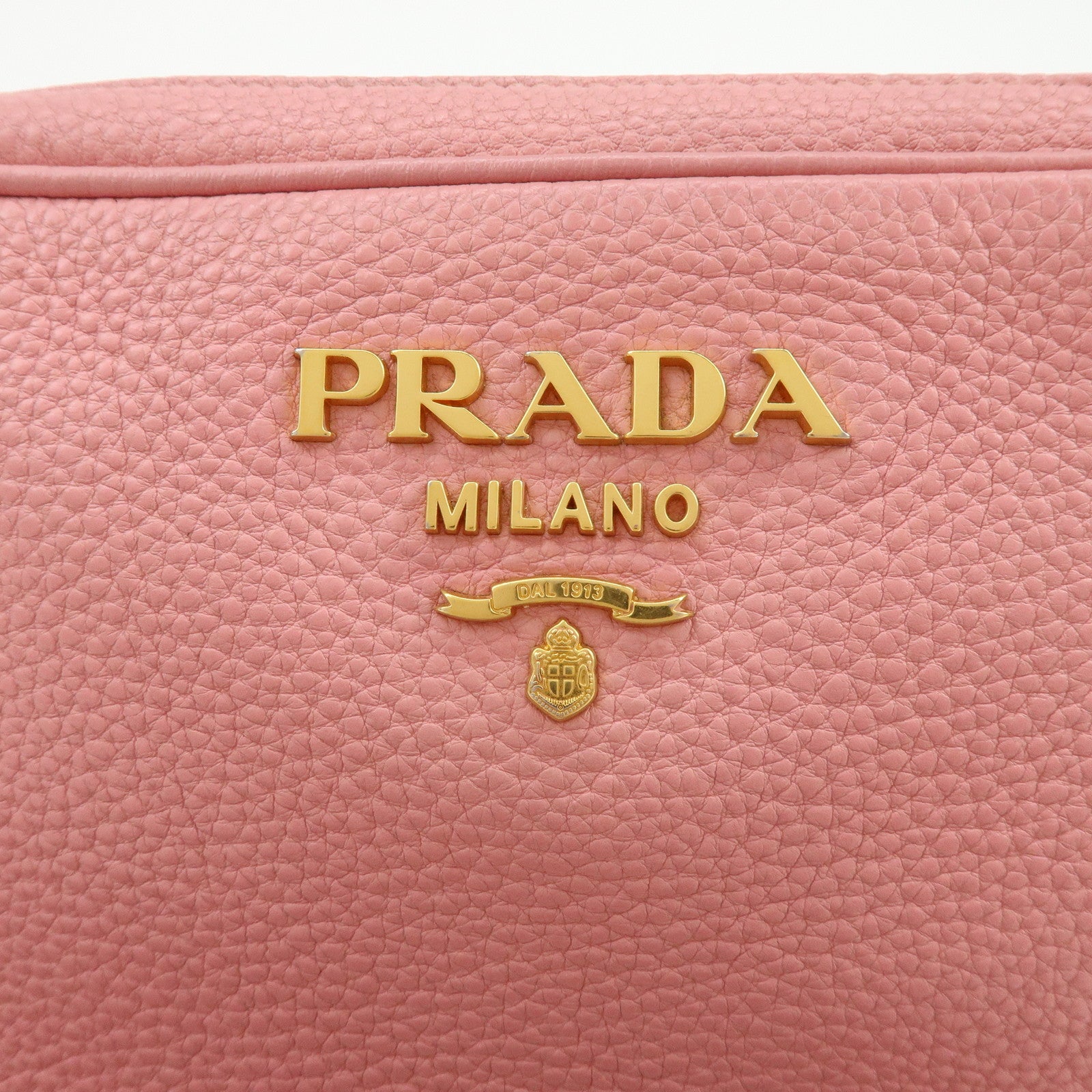 PRADA Logo Leather Shoulder Bag Crossbody Bag Camera Bag Pink