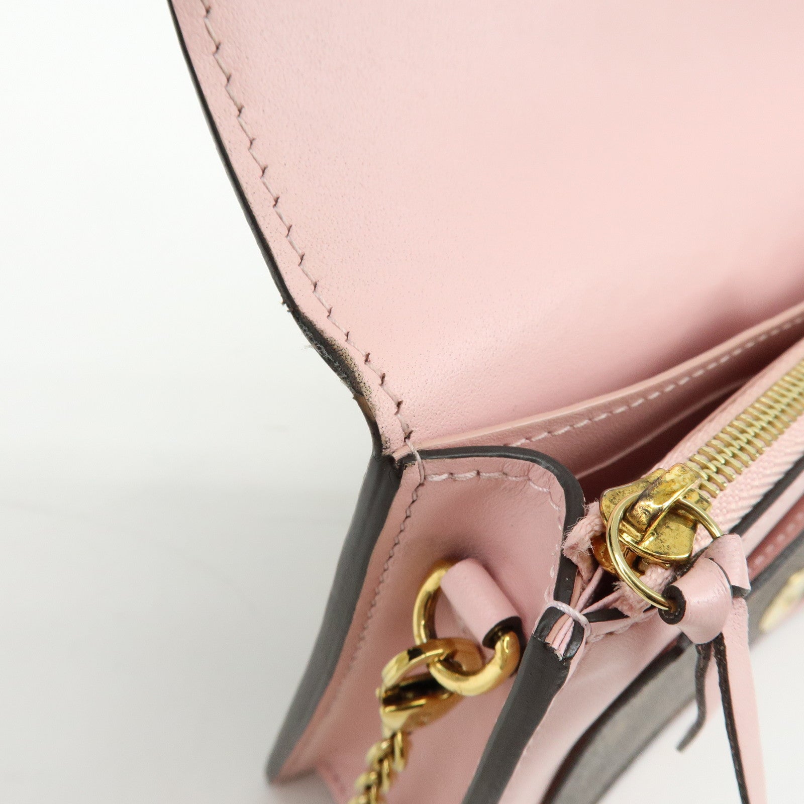 Louis Vuitton Monogram Portefeuille Flore Chain Wallet Pink M67405