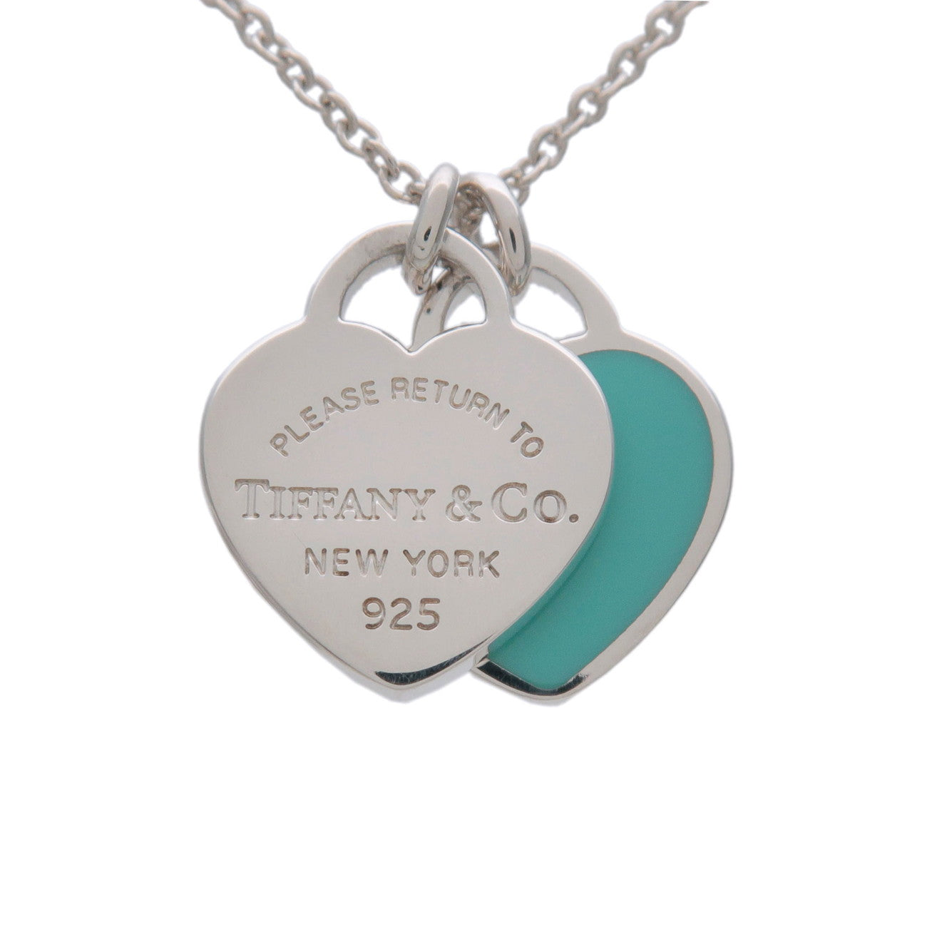 Tiffany & Co Return to Tiffany Mini Double Heart Tag Necklace SV925