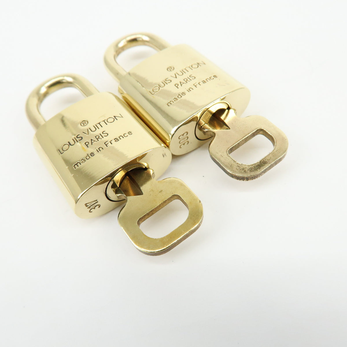 Louis Vuitton Lot of 10 Lock & Key Cadena Key Lock Gold