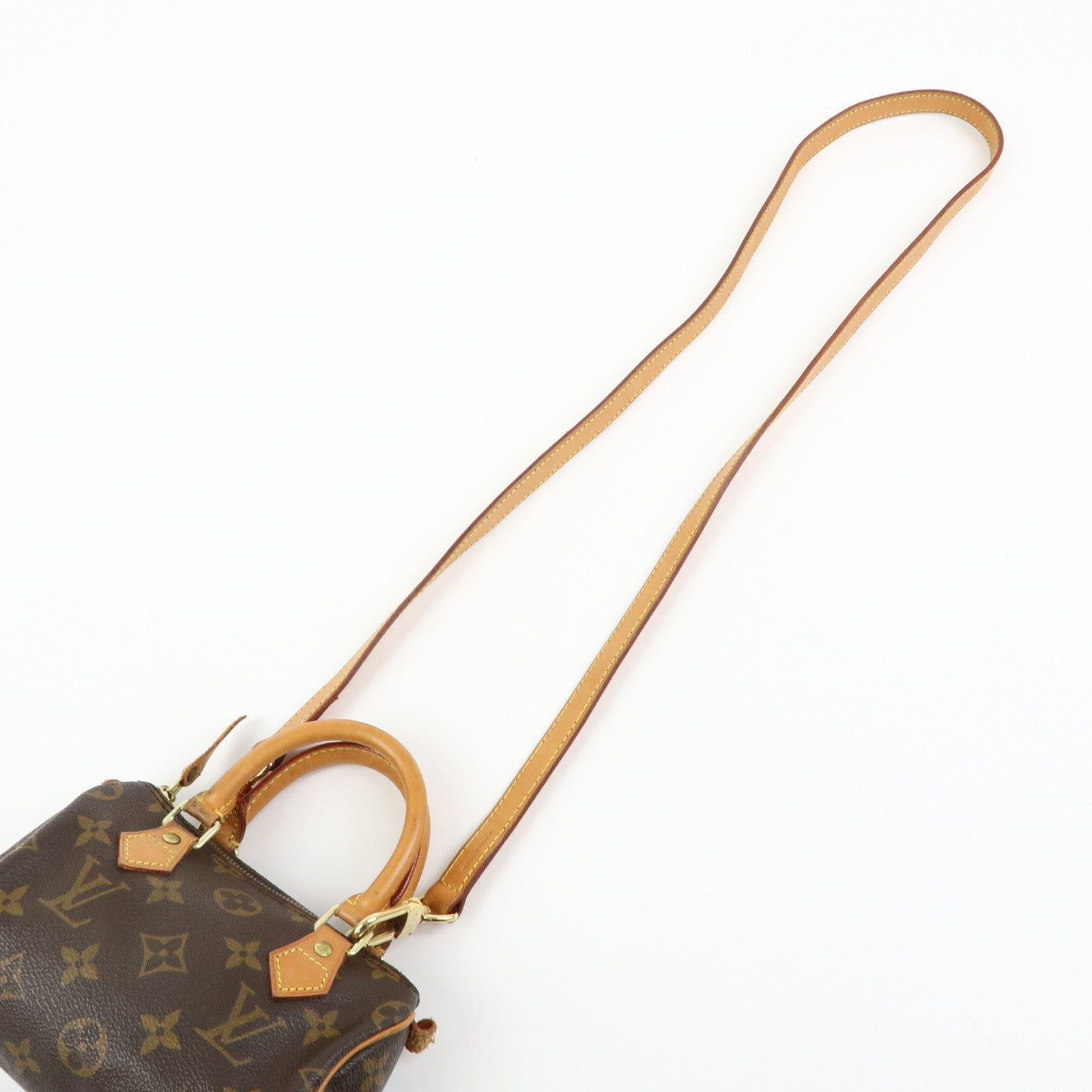 Louis Vuitton Monogram Mini Speedy Canvas Hand Bag & Strap M41534