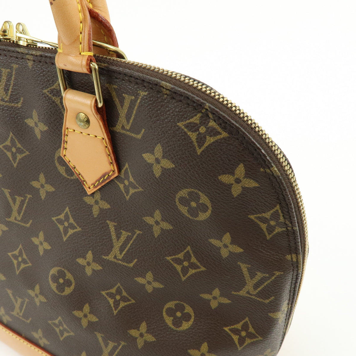 Louis Vuitton Monogram Alma PM Canvas Leather Hand Bag Brown M51130