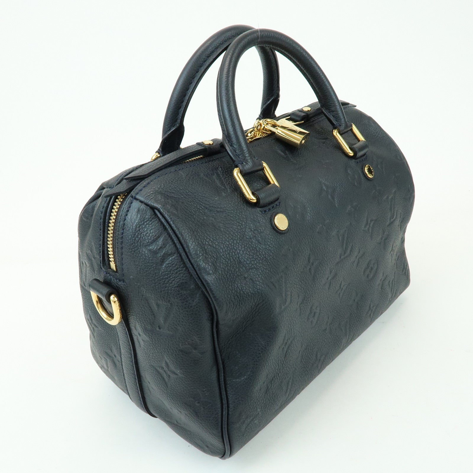 Louis Vuitton Monogram Empreinte Speedy Bandouliere 25 Navy M40762