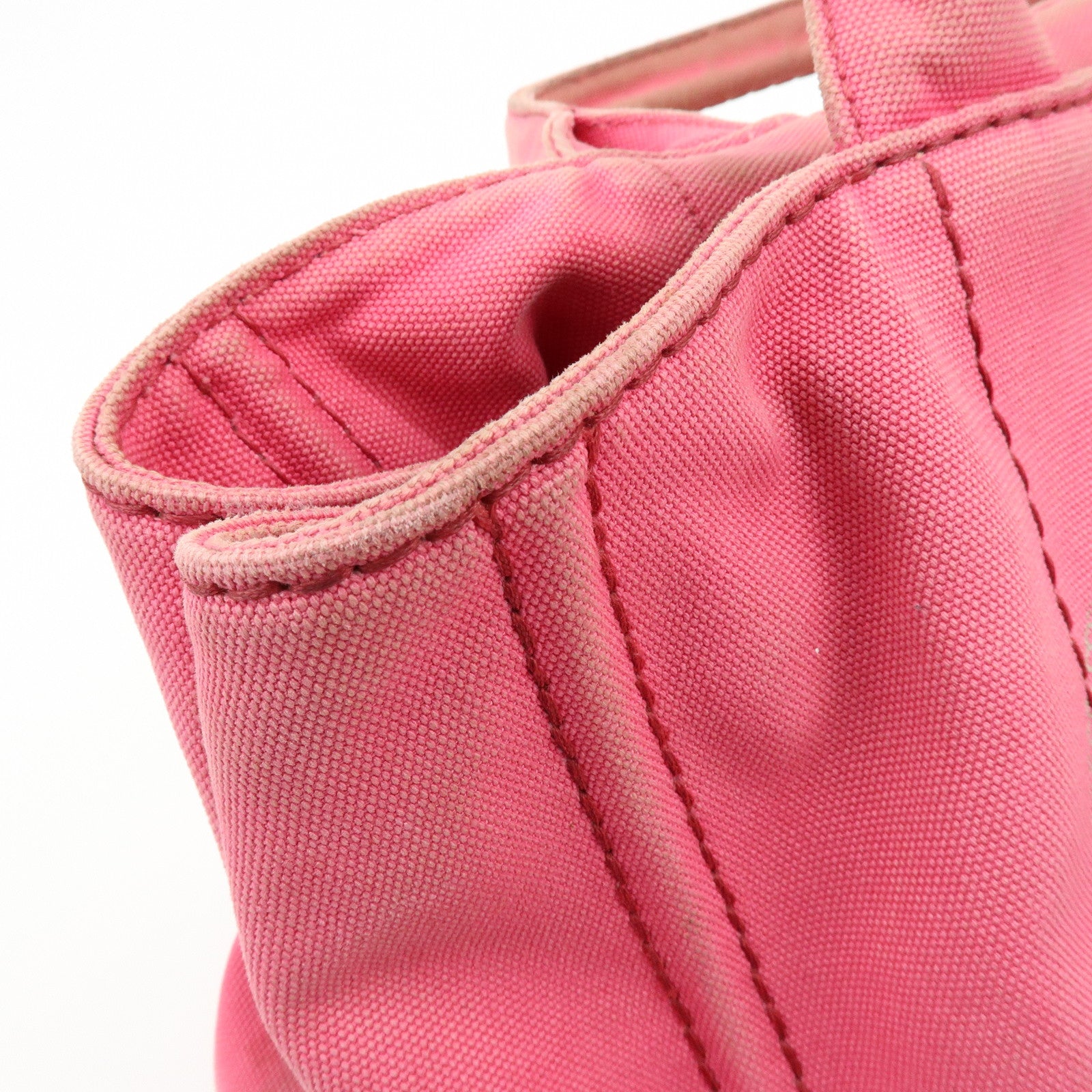 PRADA Canapa Triangle Logo Canvas 2Way Bag Hand Shoulder Bag Pink
