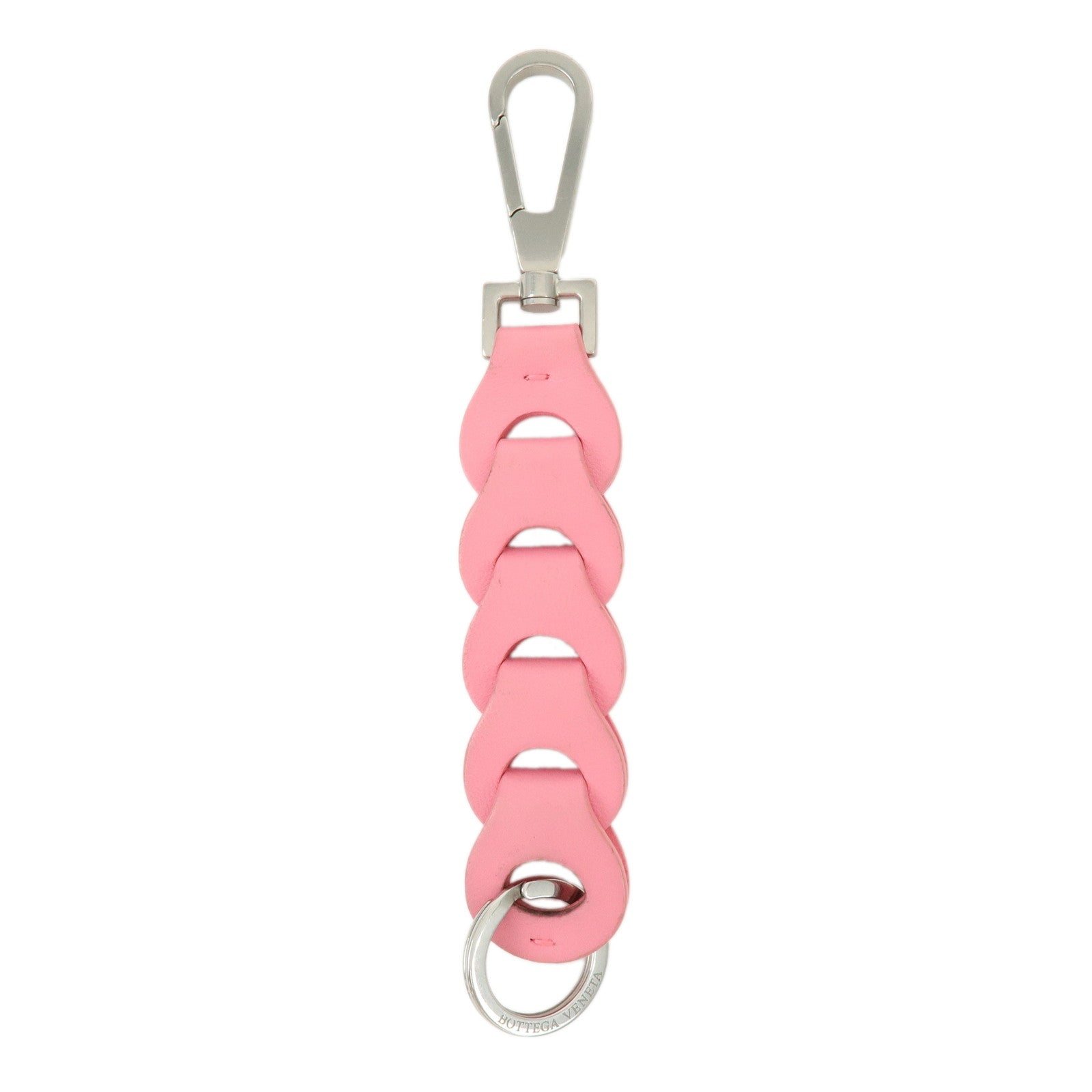 BOTTEGA VENETA Leather Metal Bag Charm Chain Motif Pink 577930