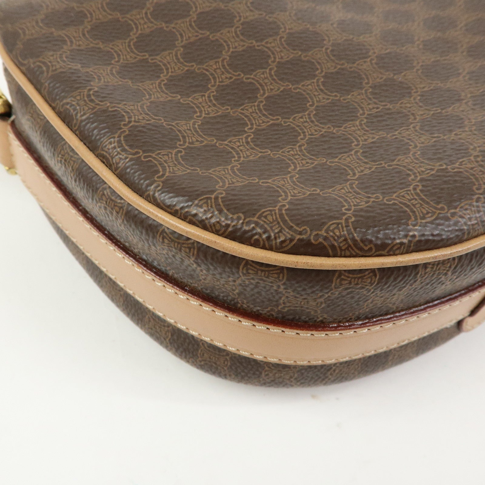 CELINE Macadam PVC Leather Shoulder Bag Crossbody Bag Brown