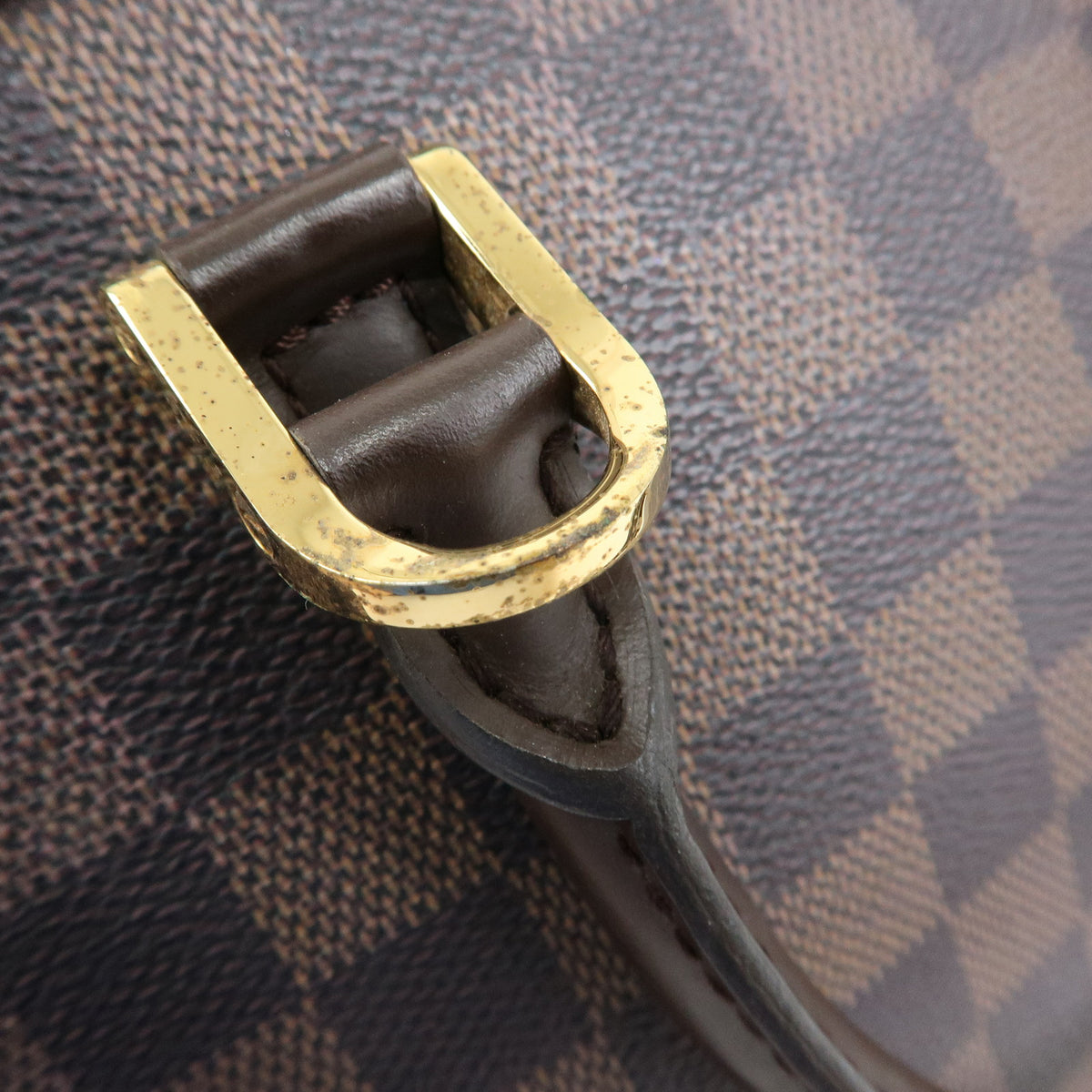 Louis Vuitton Saria Mini Damier Ebene Canvas Leather Hand Bag N51286