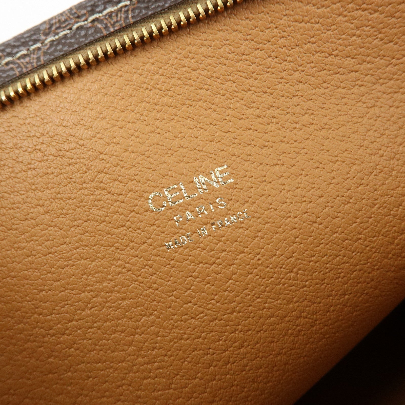 Celine Macadam PVC Leather Clutch Bag Flat Pouch Brown