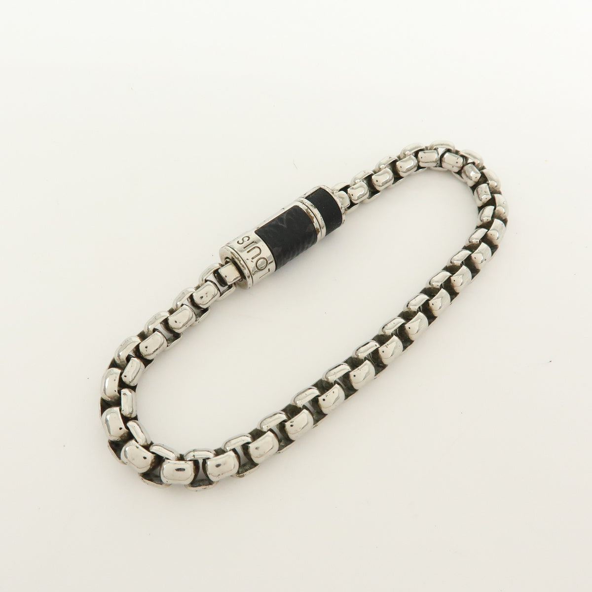 Louis Vuitton Monogram Eclips Metal Chain Bracelet Silver M62592