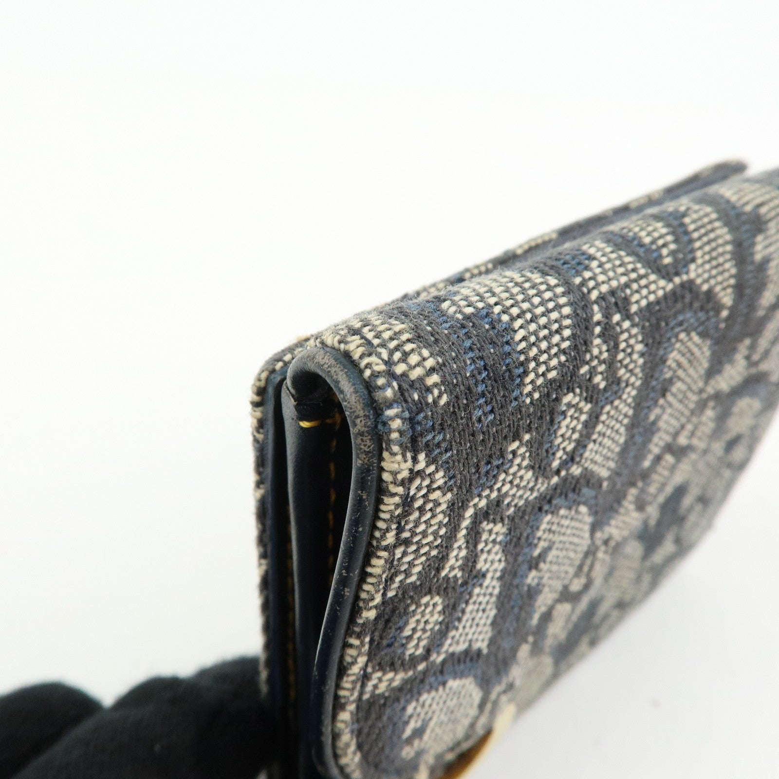 Christian Dior Trotter Saddle Jacquard Canvas Bi-fold Compact Wallet