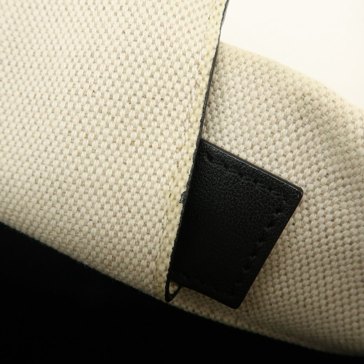 VALENTINO VLTN Rockstud Canvas Leather Tote Bag Hand Bag White Black