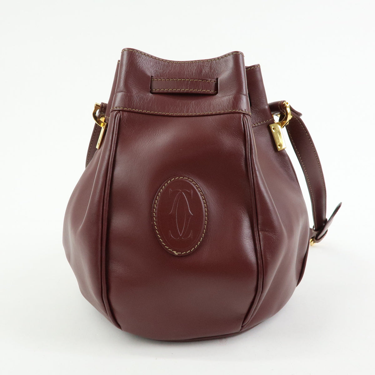 Cartier Must de Cartier Leather Shoulder Bag Crossbody Bag Bordeaux