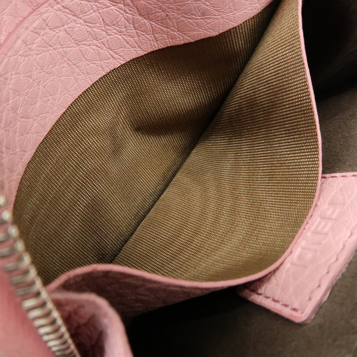 FENDI Selleria Leather Compact Zippy Wallet Pink 8M0313
