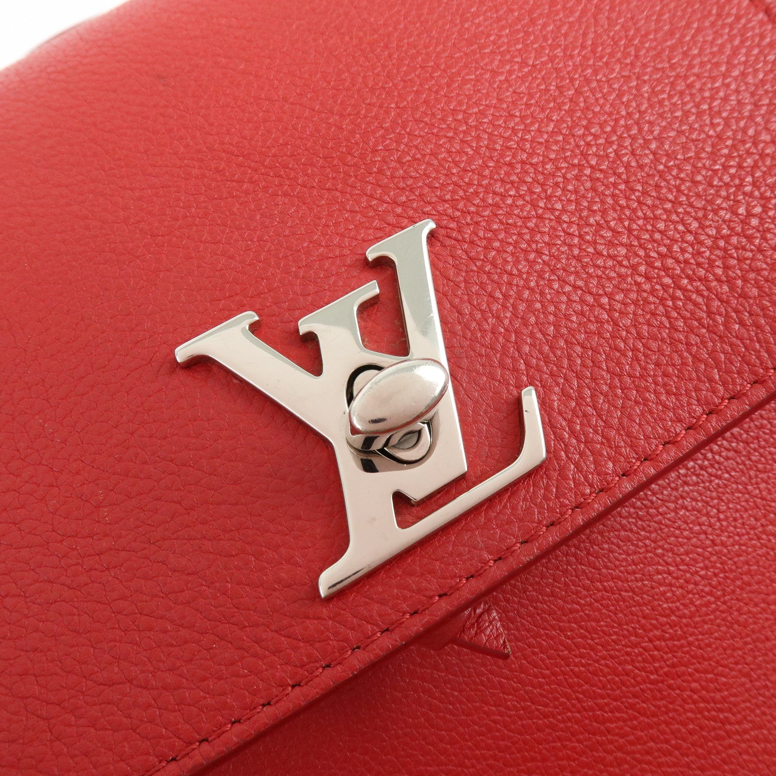 Louis Vuitton Lockme Taurillon Leather Backpack Rucksack Ruby M41818