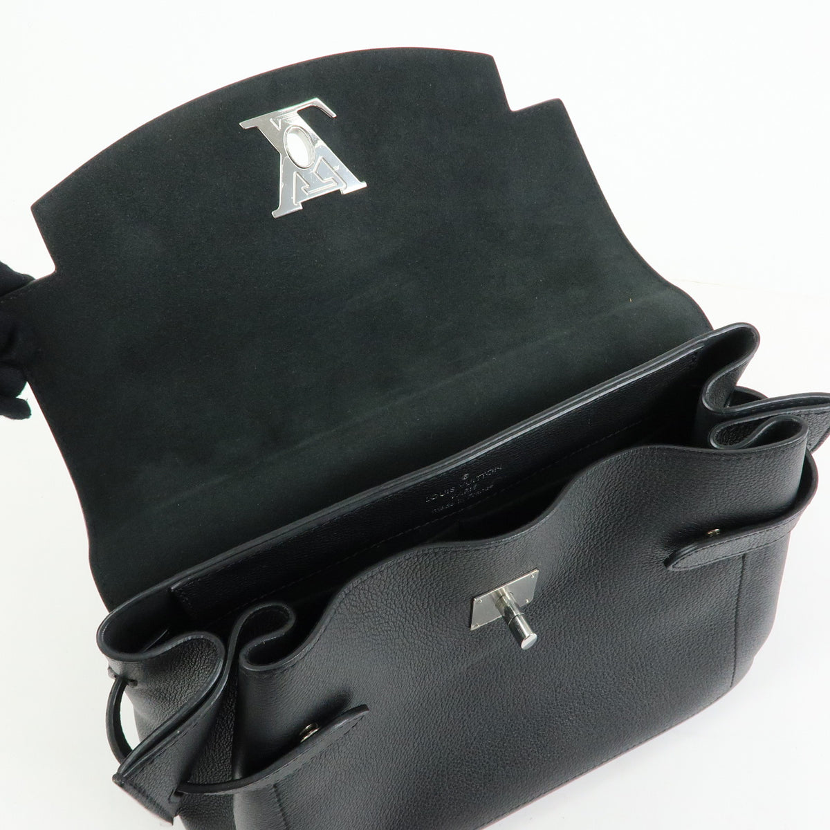 Louis Vuitton Lockme Ever MM Calf Leather 2Way Hand Bag Black M51395
