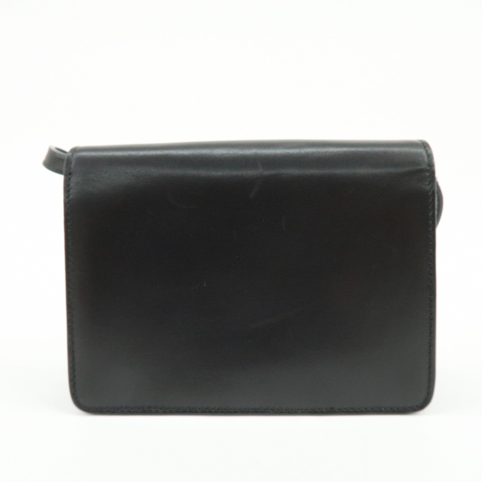 PRADA Leather 2Way Mini Shoulder Crossbody Bag Clutch Bag Black BT1031