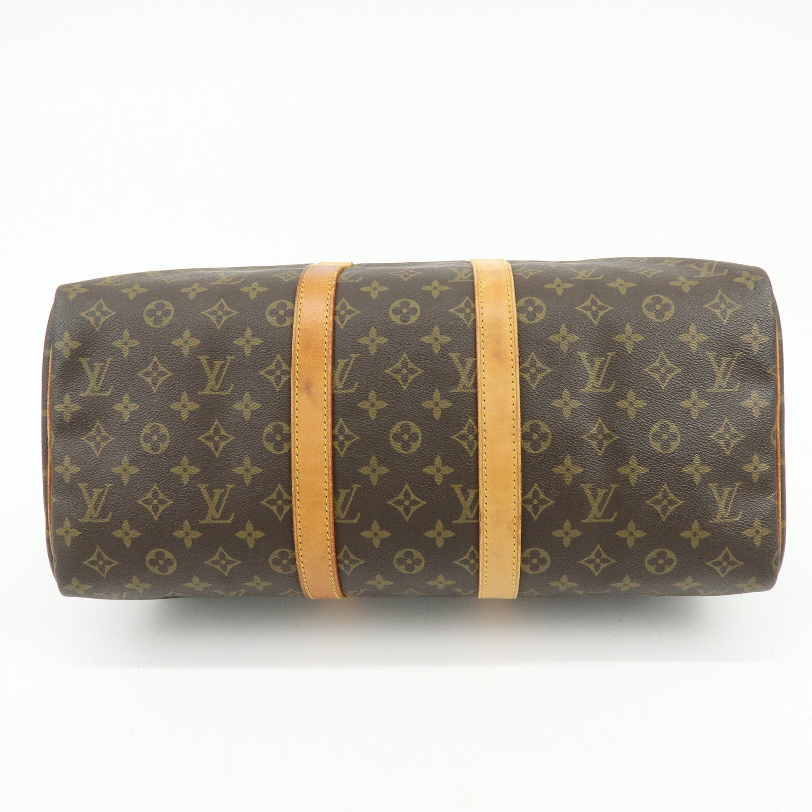 Louis Vuitton Monogram Keep All Bandouliere 45 Boston Bag Brown M41418