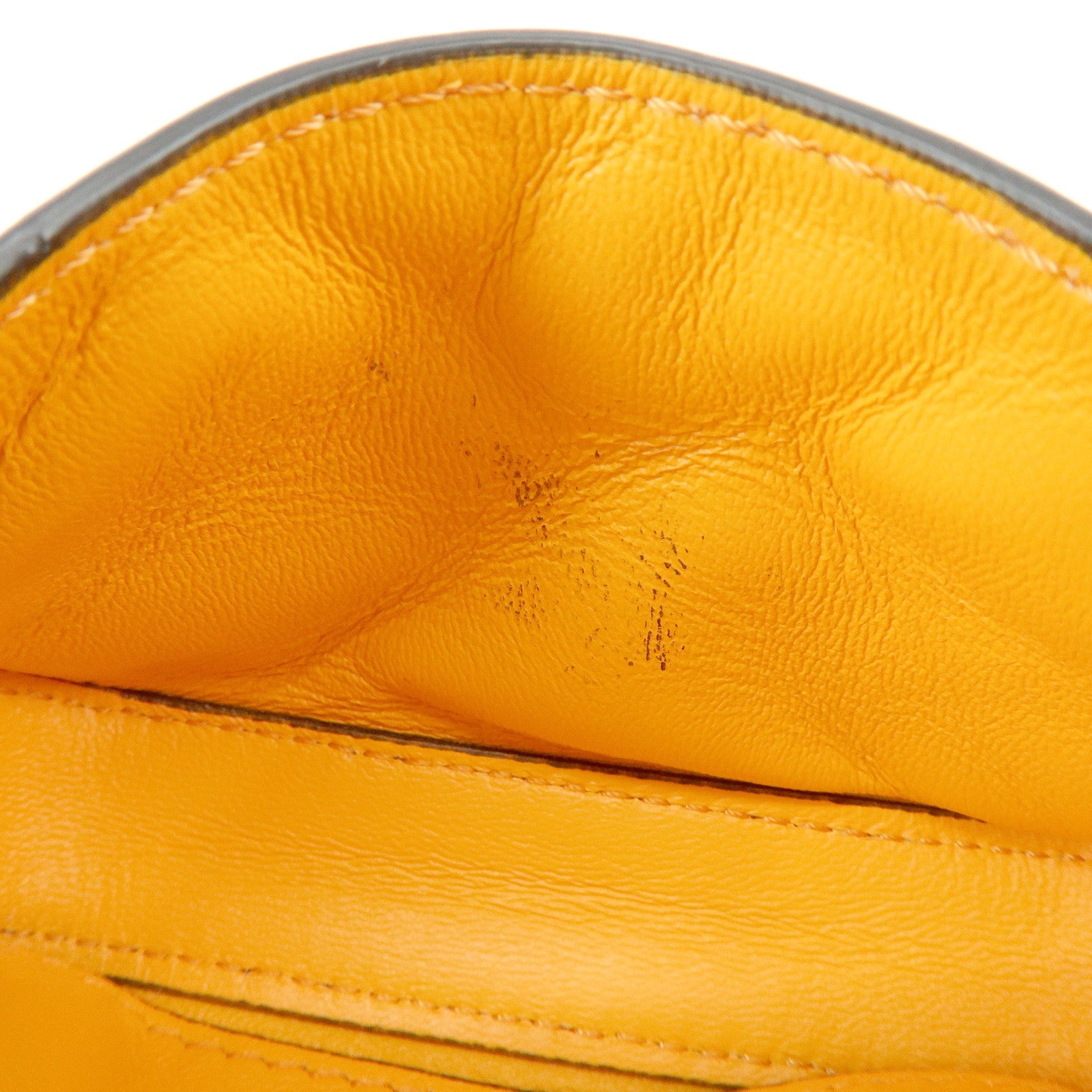 FENDI Nappa Leather Nano Baguette Charm Shoulder Bag Orange 7AR844