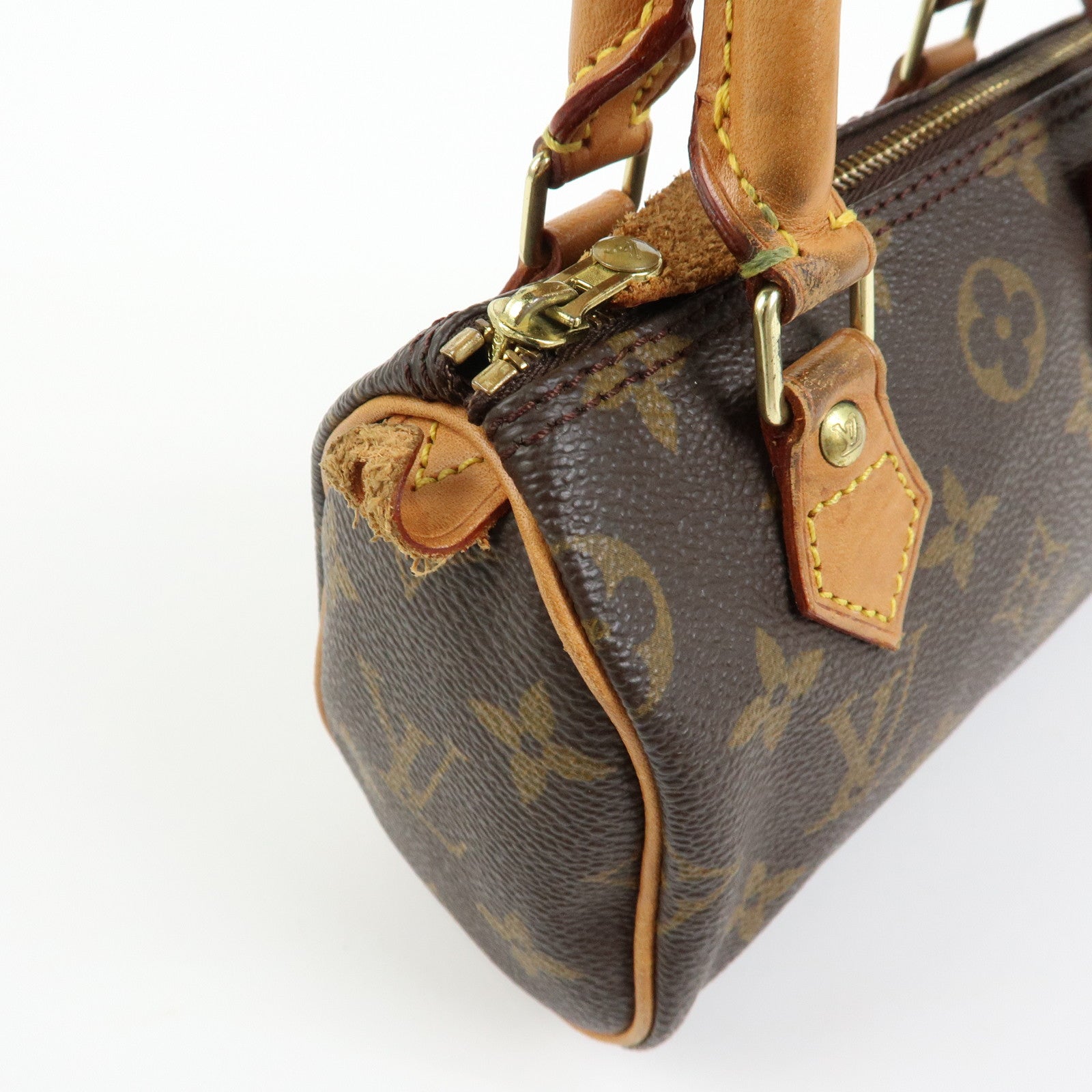 Louis Vuitton Monogram Mini Speedy Canvas Hand Bag & Strap M41534