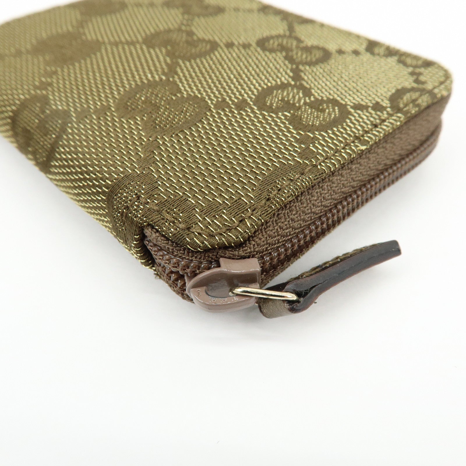 GUCCI GG Canvas Compact Coin Case Coin Purse Brown Khaki 030・0416