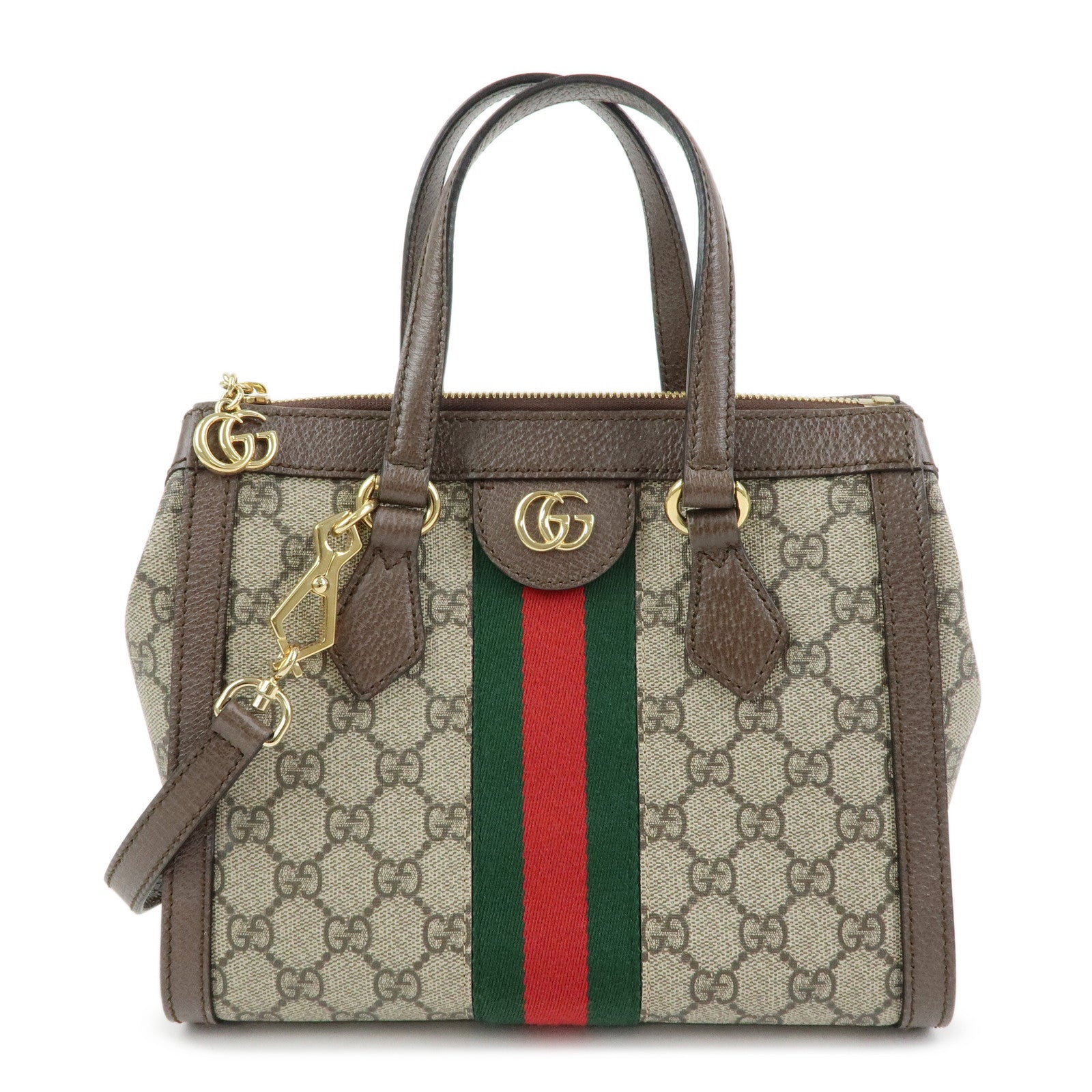 GUCCI Ophidia Sherry  Double G GG Supreme Leather 2Way Hand Bag 547551