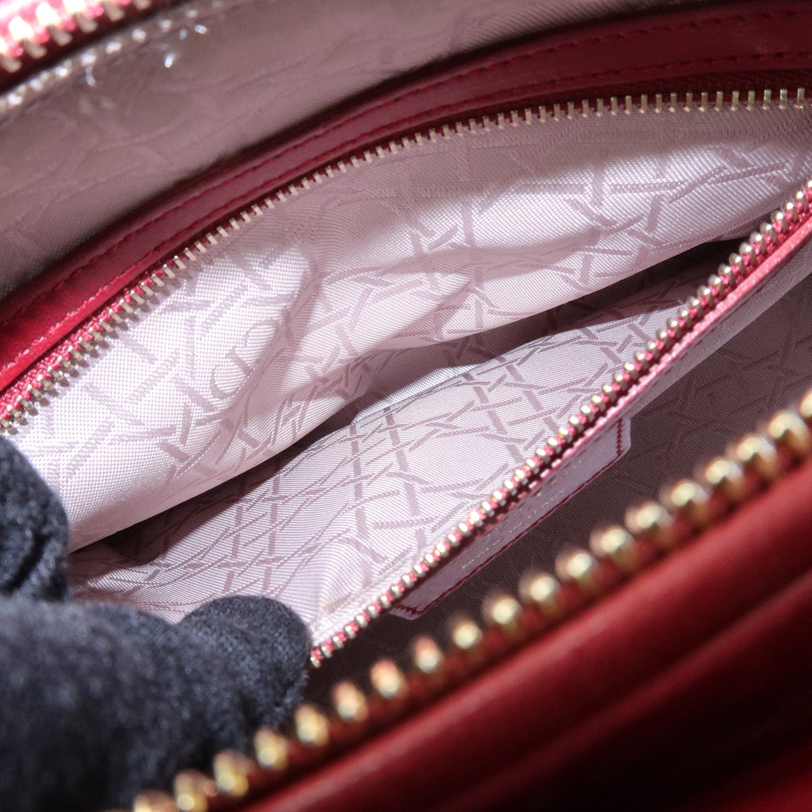 Christian Dior Lady Dior Cannage Lamb Skin Hand Bag Red