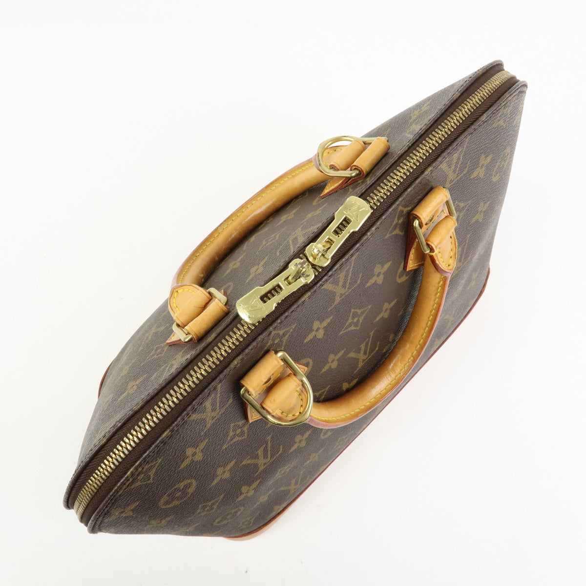 Louis Vuitton Monogram Alma PM Canvas Leather Hand Bag Brown M51130