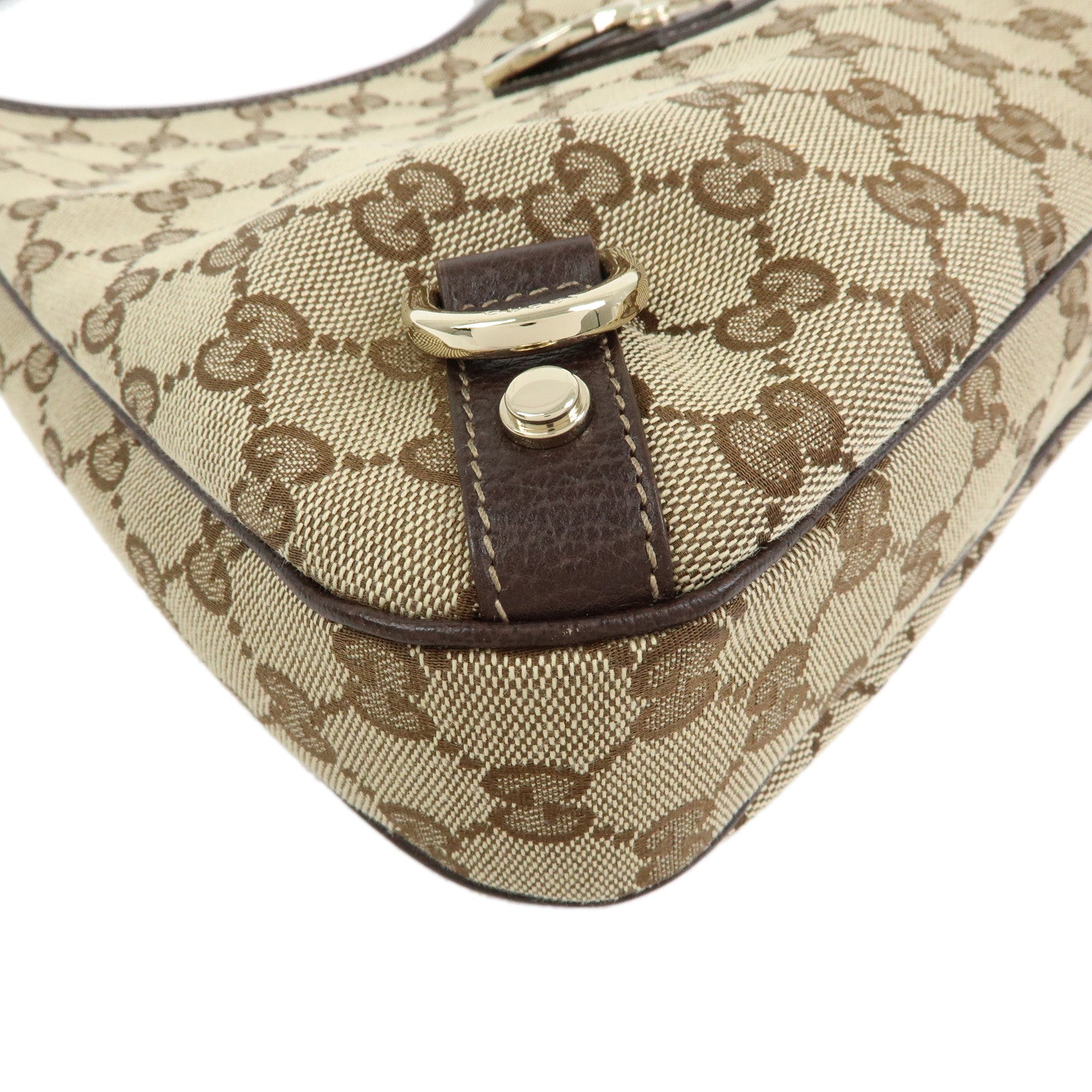GUCCI Abby GG Canvas Leathe Shoulder Bag Hand Bag Beige Brown 130733