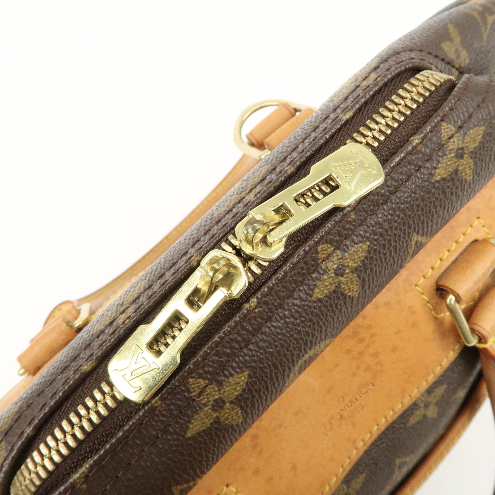 Louis Vuitton Monogram Deauville Hand Bag Brown M47270 Used
