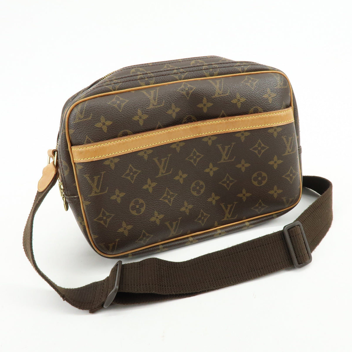 Louis Vuitton Monogram Reporter PM Shoulder Crossbody Bag Brown M45254