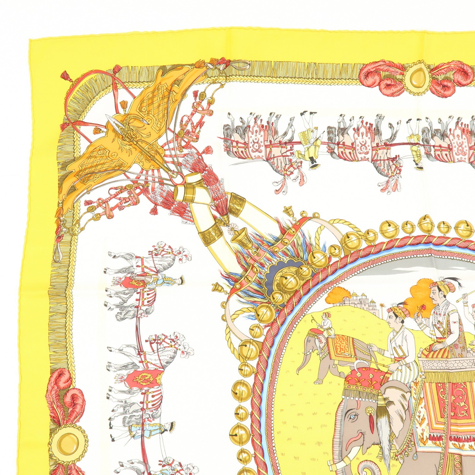 HERMES Carre 90 Silk 100 % Scarf CAPARAÇONS DE LA FRANCE ET DE L'INDE