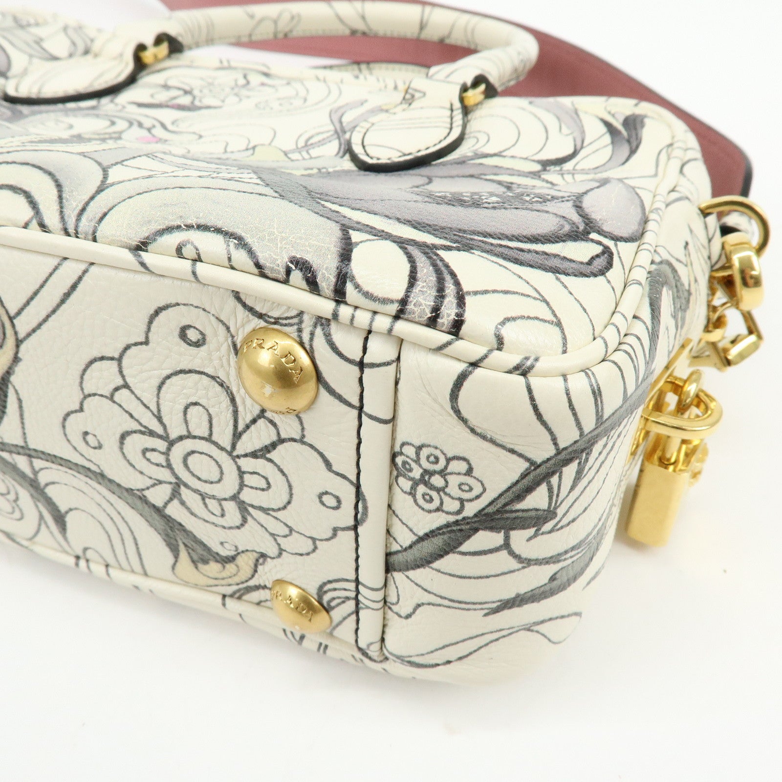 PRADA x James Jean Triangle Logo Calf Skin 2Way Shoulder Bag 1BB113
