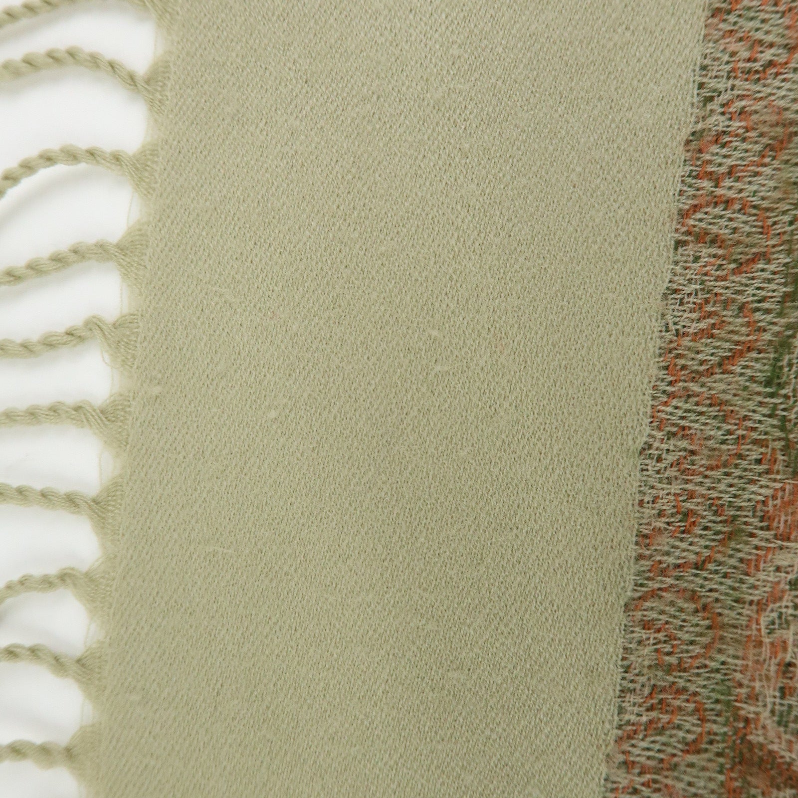 Christian Dior Wool 100% Scarf Paisley Stole Green Coral