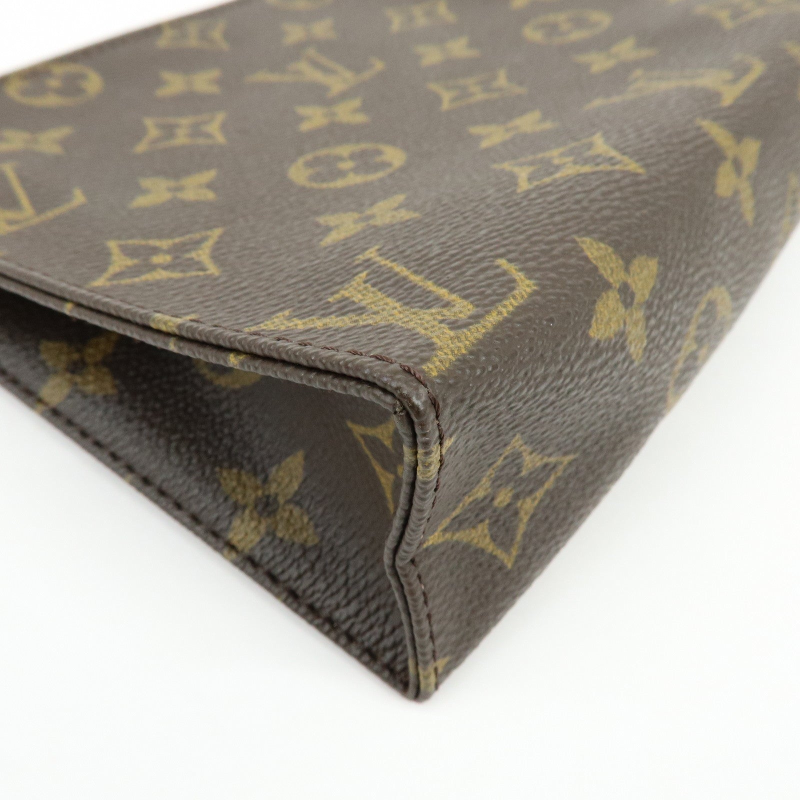 Louis Vuitton Monogram Poche Toilette 19 Clutch Bag Pouch Brown M47544