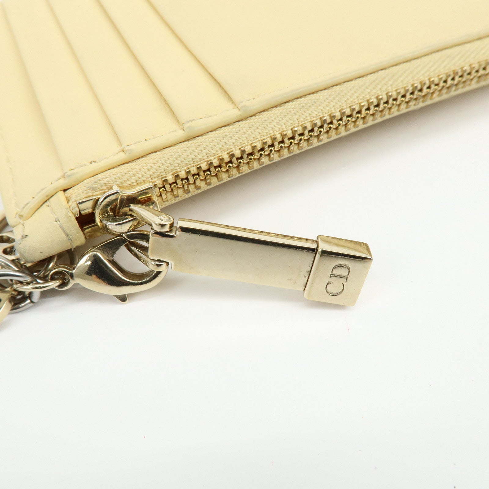 Christian Dior Lady Dior Cannage Cosmos Lambskin Card Case Yellow