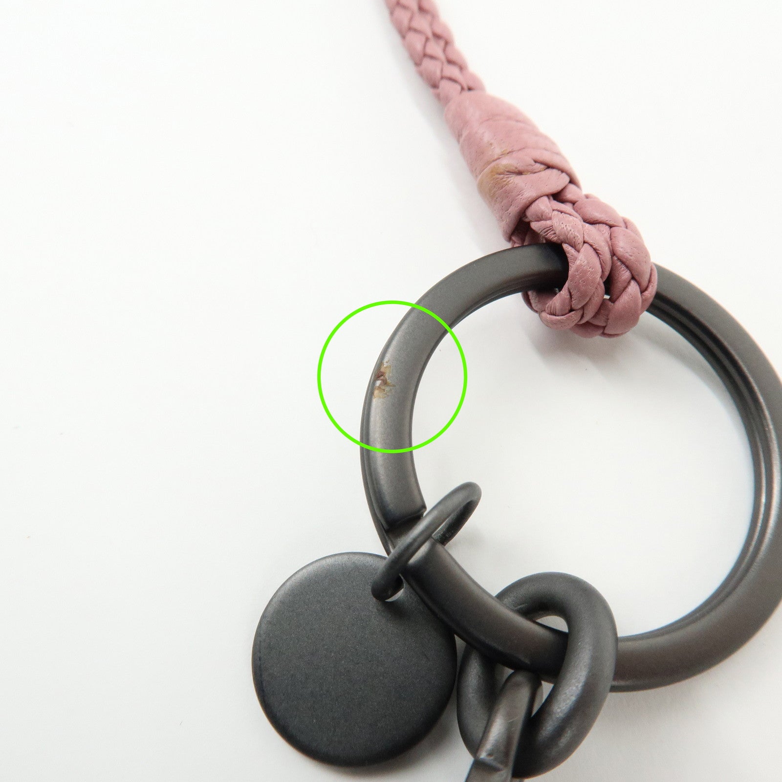 BOTTEGA VENETA Intrecciato Leather Bag Charm Whistle Motif Pink