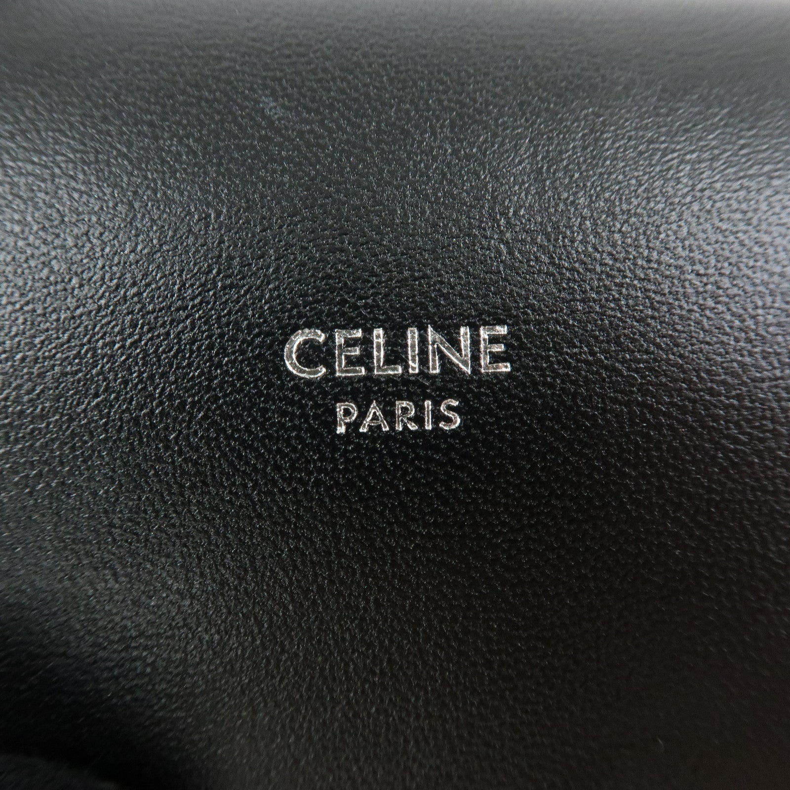 CELINE Triomphe PVC Leahter Mobile Pouch Phone Case Black Brown