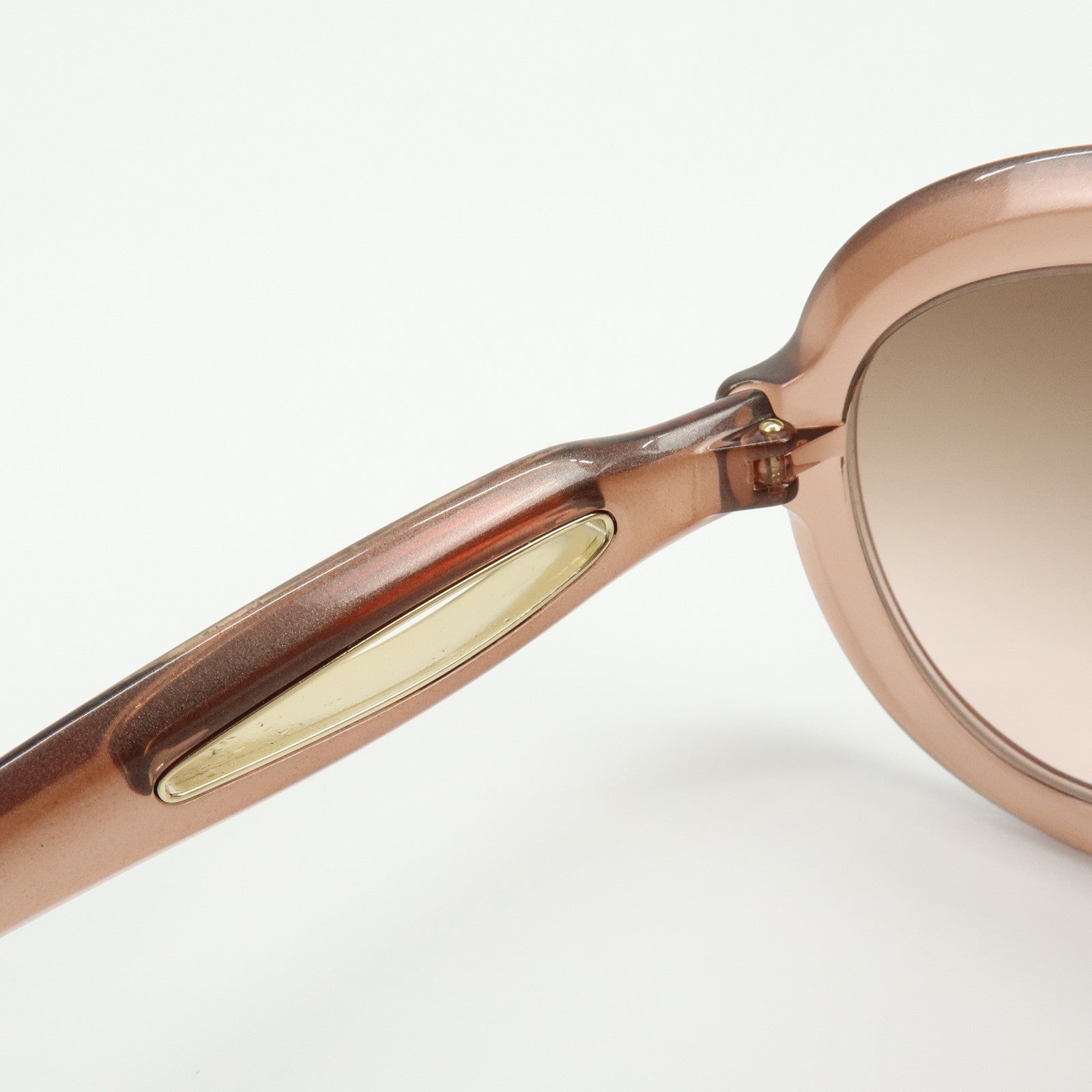 JIMMY CHOO Plastic Oval Cat Eye Sunglasses Transparent Brown