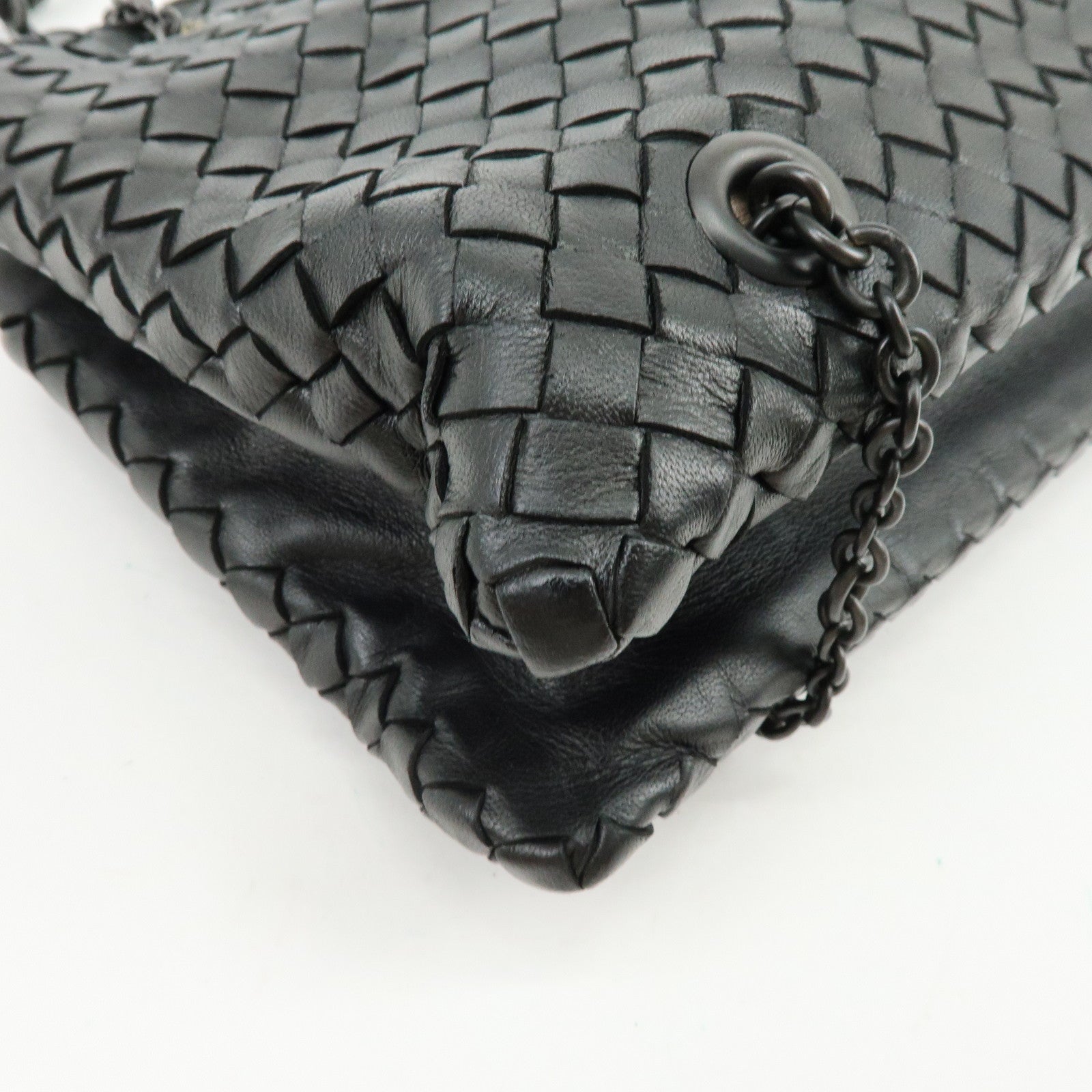 BOTTEGA VENETA Intrecciato Shoulder Bag Hand Bag Black