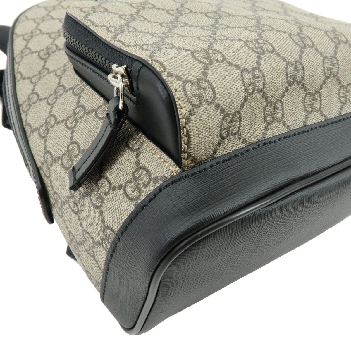 GUCCI GG Supreme Leather Back Pack  Ruck Sack Beige Black 779869
