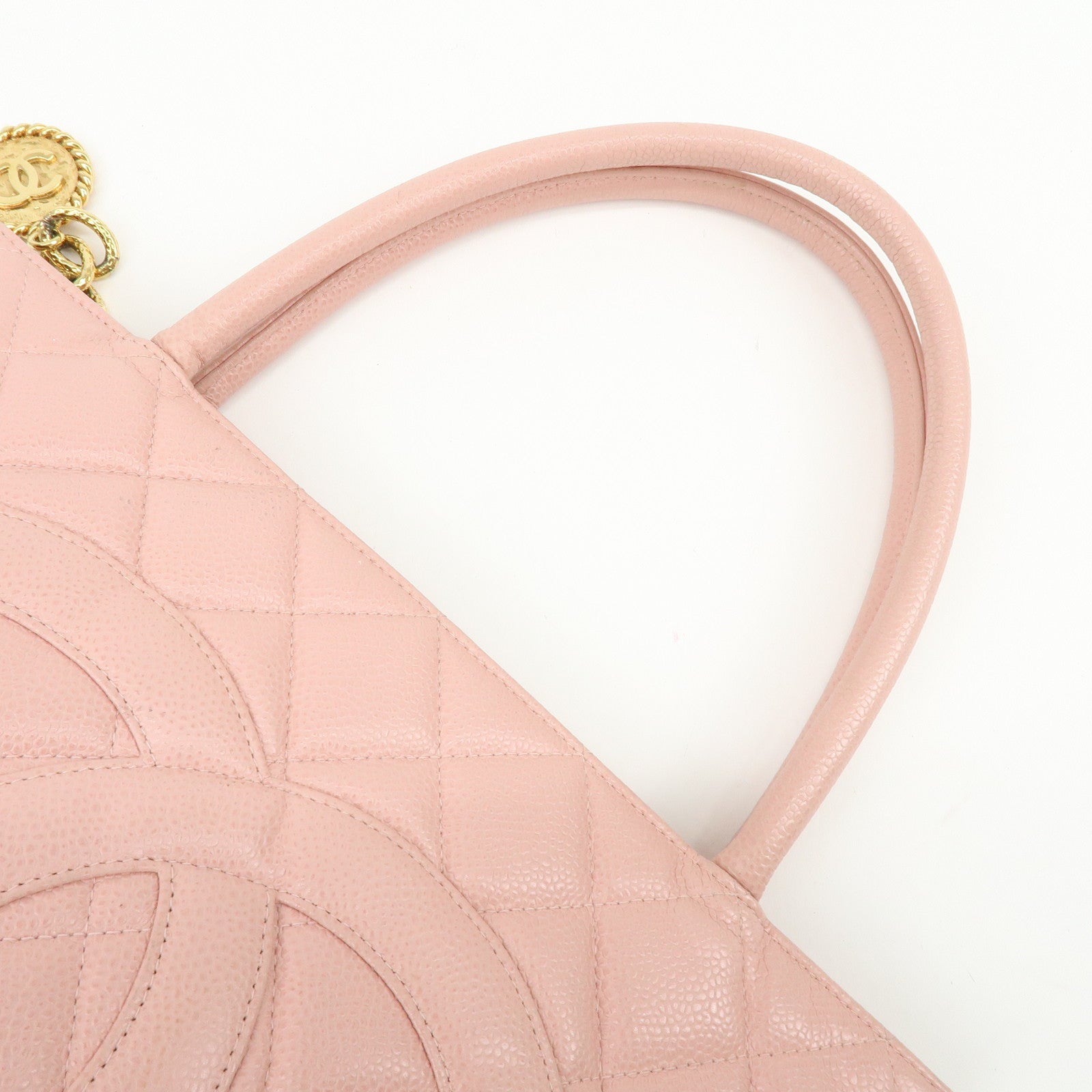 CHANEL Medallion Matelasse COCO Mark Caviar Skin Tote Bag A01804