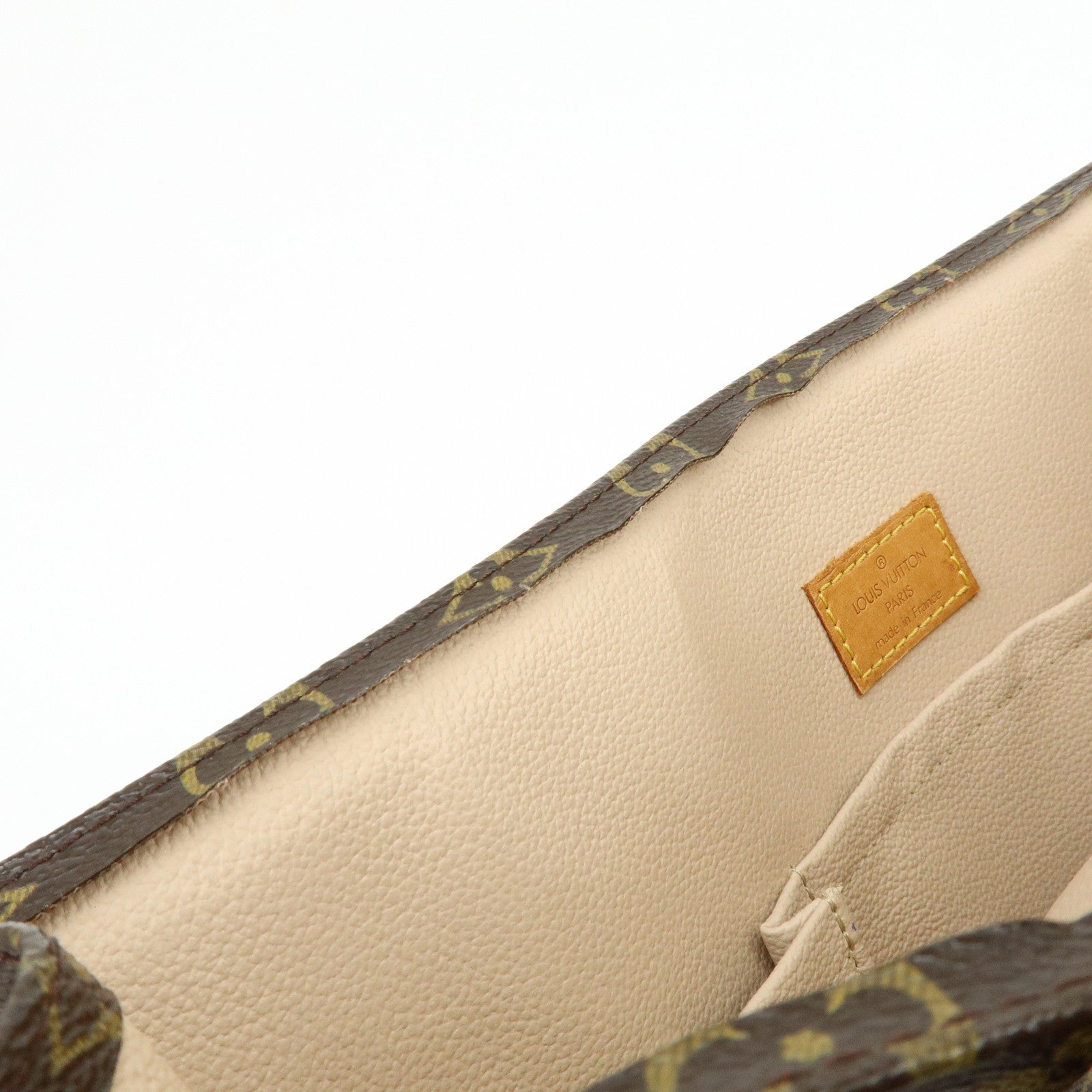 Louis Vuitton Monogram Sac Plat Tote Bag Hand Bag Brown M51140