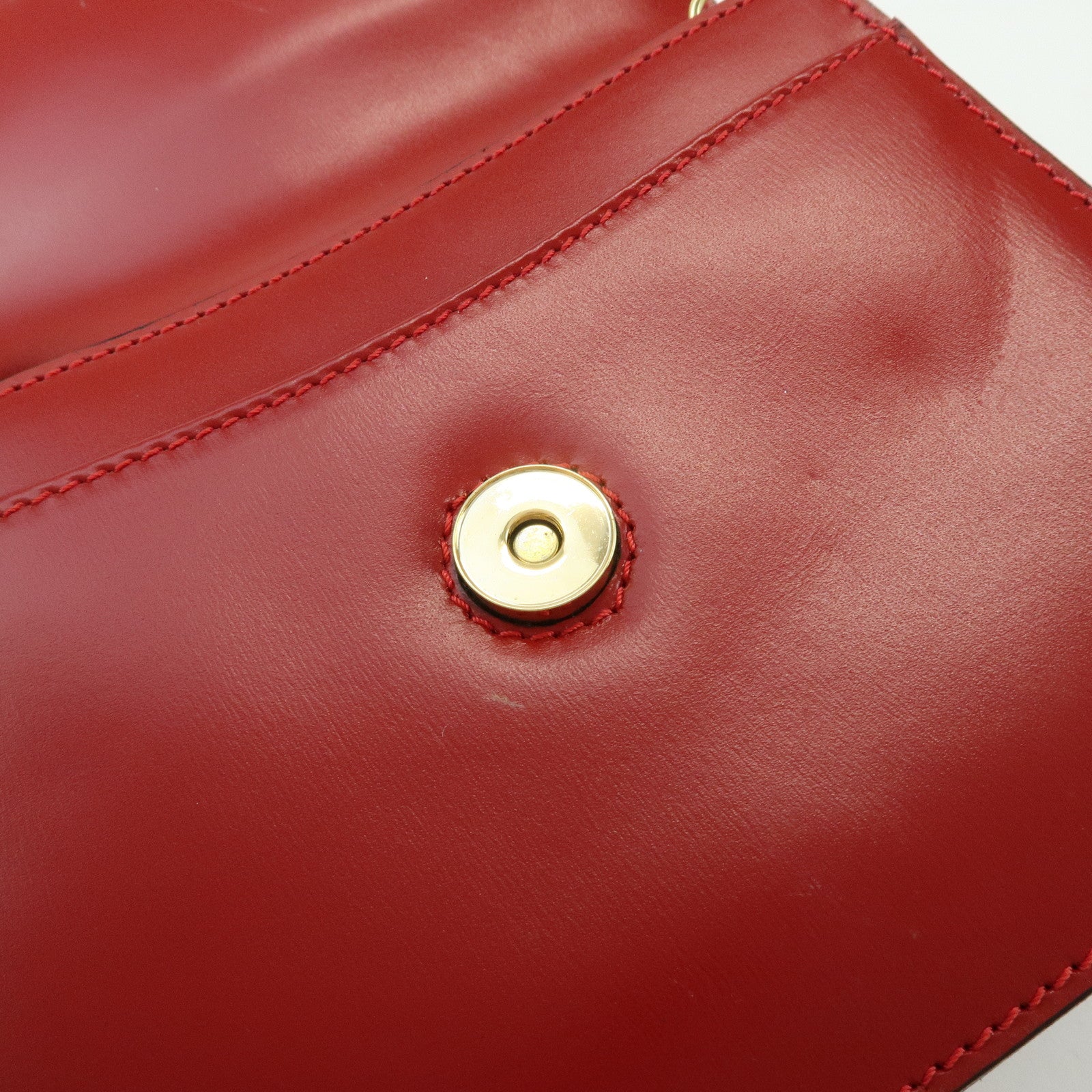 CELINE Starball Leather Chain Shoulder Bag Crossbody Bag Red