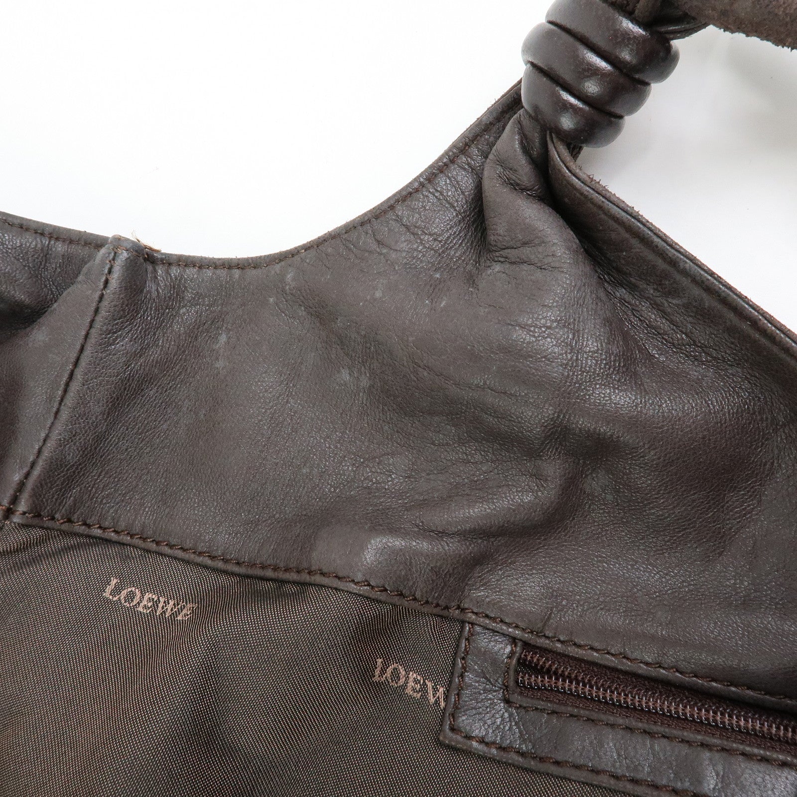 LOEWE Anagram Nappa Leather Shoulder Bag Tote Bag Brown