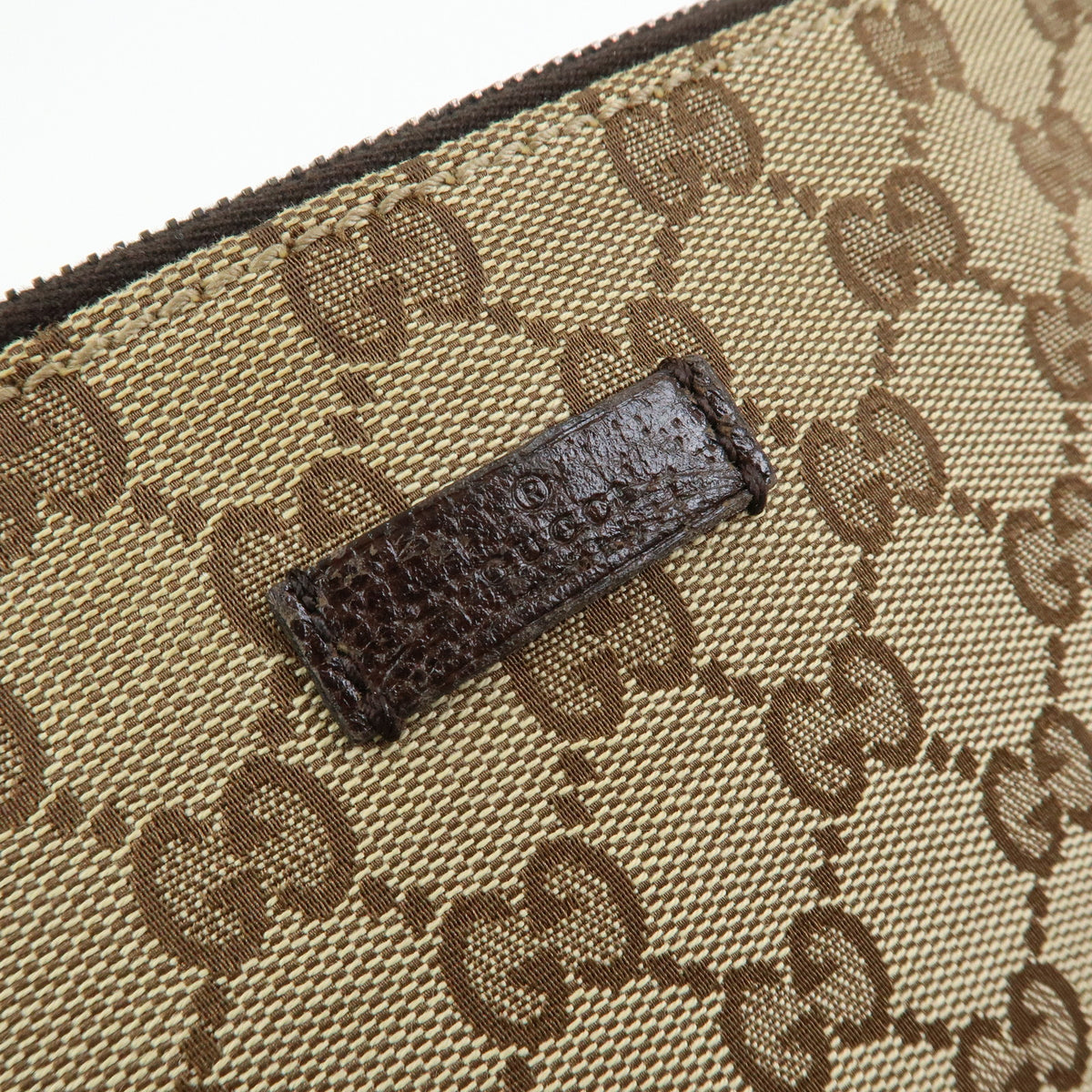 GUCCI GG Canvas Leather Shoulder Bag Crossbody Bag Beige Brown 114273