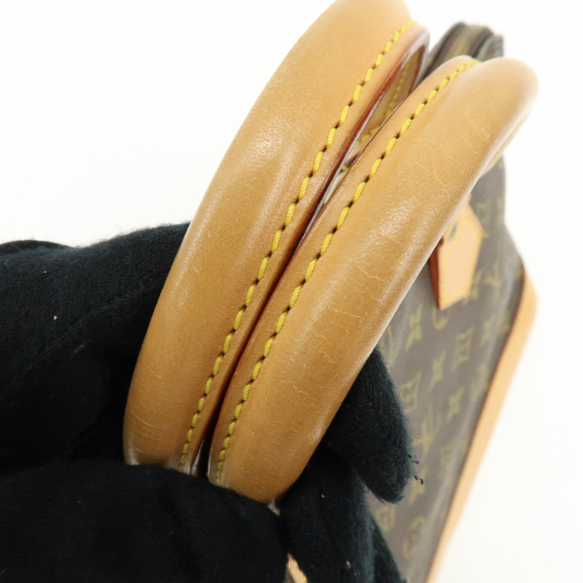 Louis Vuitton Monogram Alma Canvas Leather Hand Bag Brown M51130